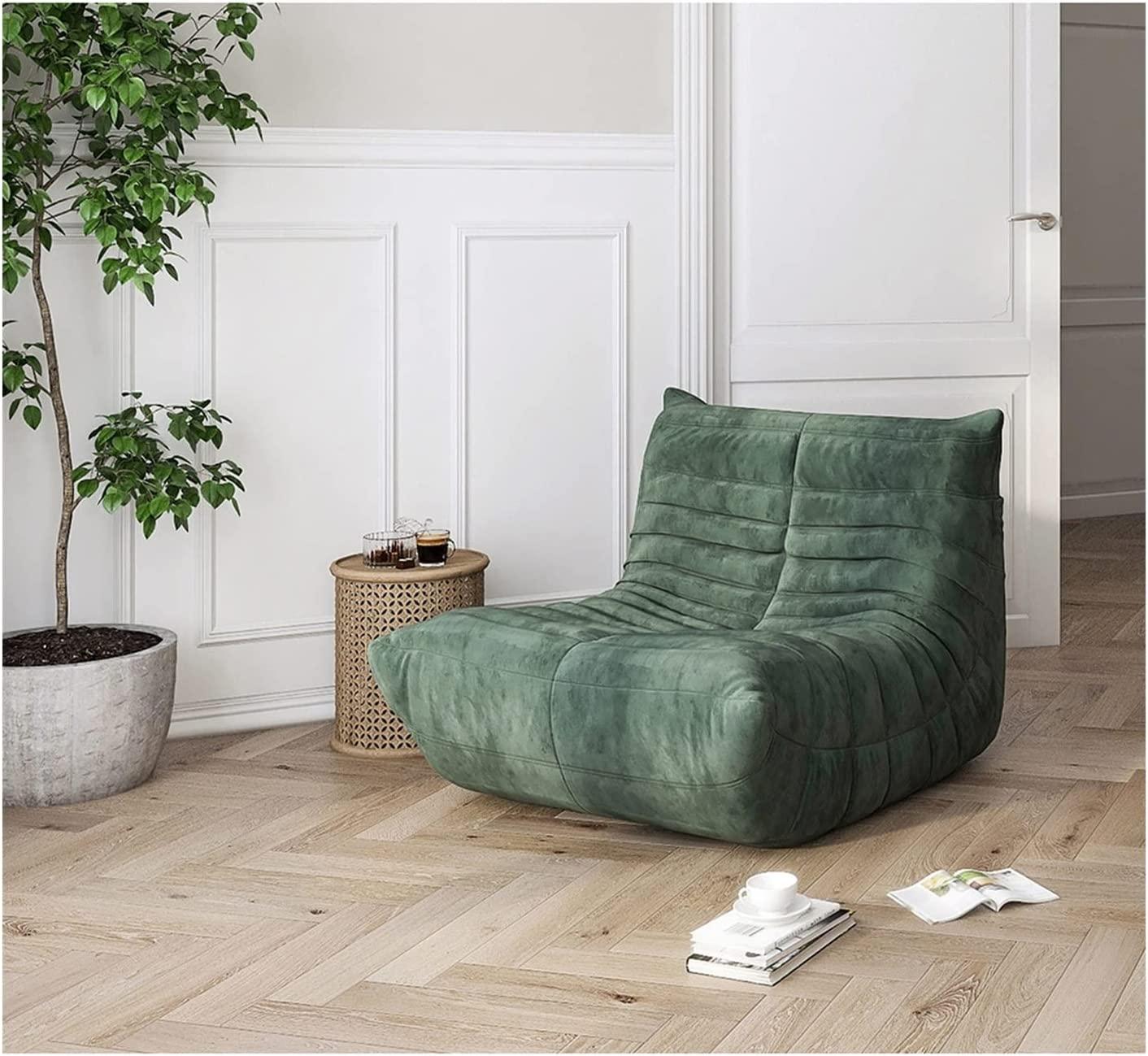 Classic Lazy Lounge Chair - Suede Green