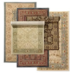 A variety of Classic Maia Traditional Printed Area Rugs displayed in a beautiful array, showcasing intricate patterns and rich colors. Perfect for enhancing the elegance of any living room or office space, these living room area rugs and office rugs feature timeless designs that complement any decor.