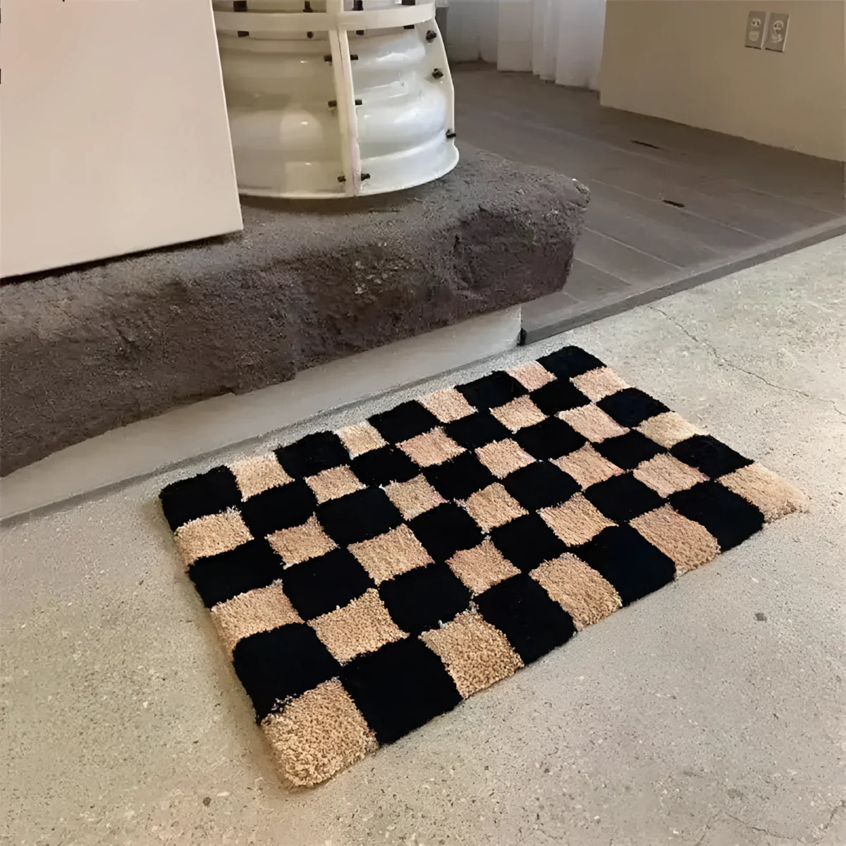 Classic Retro Checkerboard Bath Mat