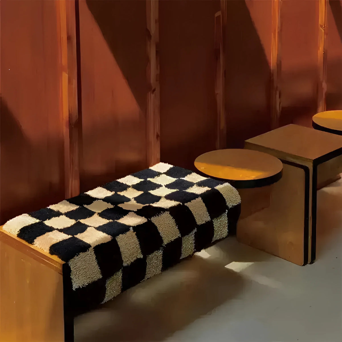 Classic Retro Checkerboard Bath Mat