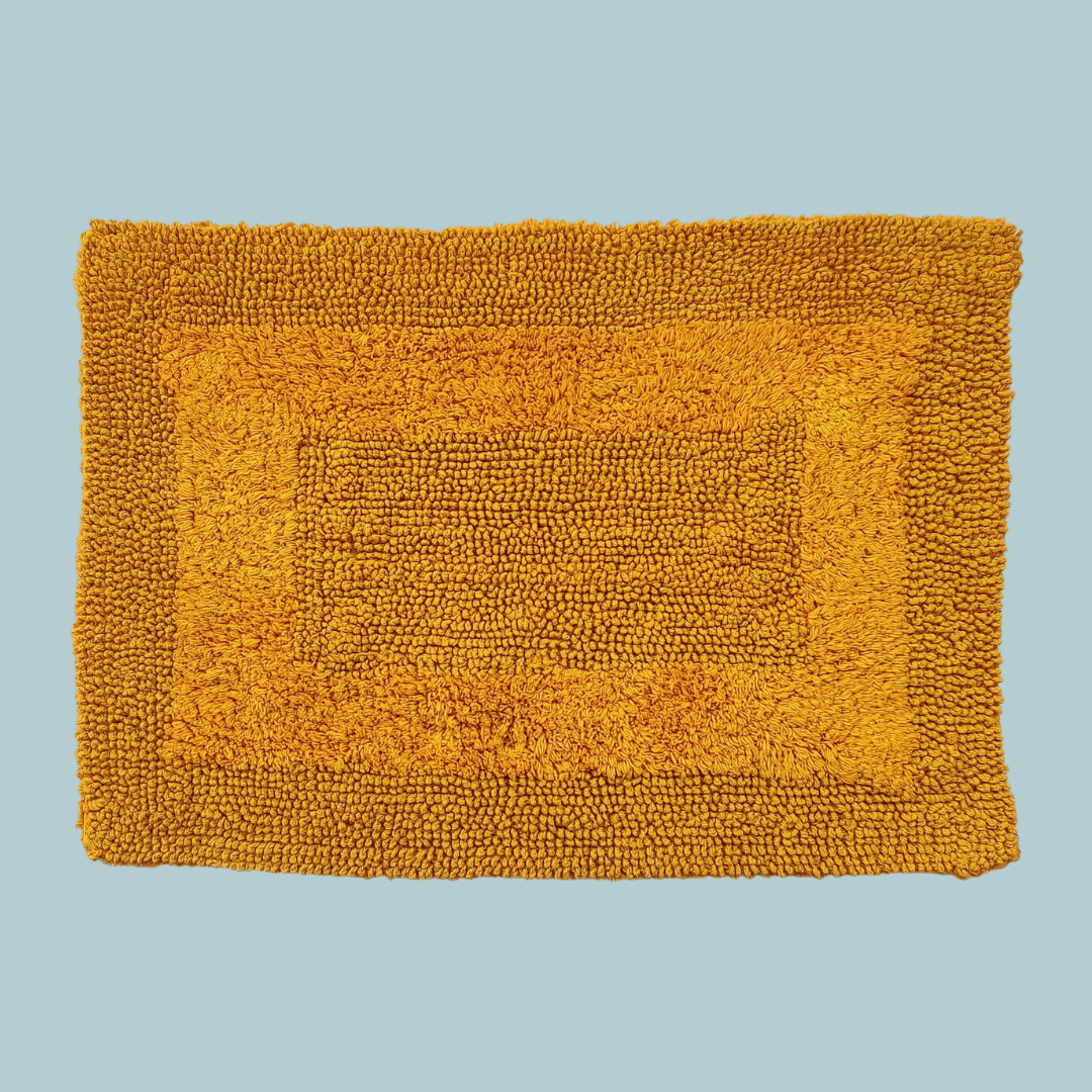 Classic Reversible Cotton Bath Mat Set - Mustard