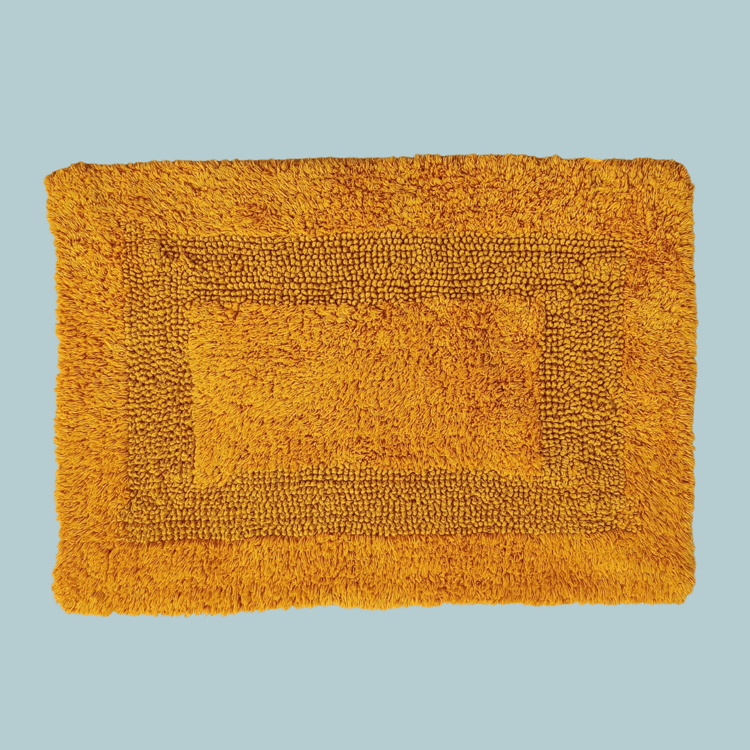 Classic Reversible Cotton Bath Mat Set - Mustard - MAIA HOMES