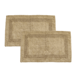 Classic Reversible Cotton Bath Mat Set - Taupe Pack of 2 - M 25" x 40"