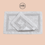 Classic Reversible Cotton Bath Mat Set - White