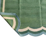 Classic Reversible Cotton Scalloped Rug - Green - Rugs