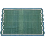 Classic Reversible Cotton Scalloped Rug - Green - Rugs