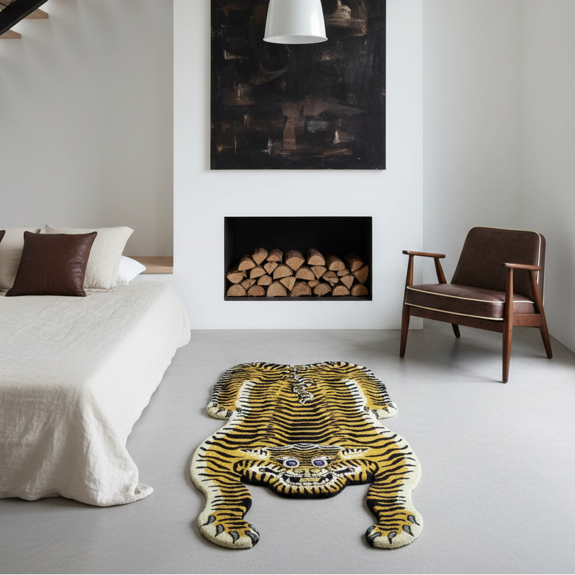 Classic Tiger Yogi Accent Wool Rug
