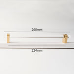 Clear Acrylic Brass Drawer Door Knob Handle Gold - 224 mm 8.82"