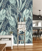 Coconut and Banana Leaves Watercolor Wallpaper