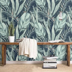 Coconut and Banana Leaves Watercolor Wallpaper