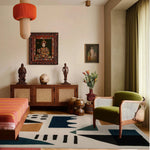 Color Block Code Hand Tufted Rug