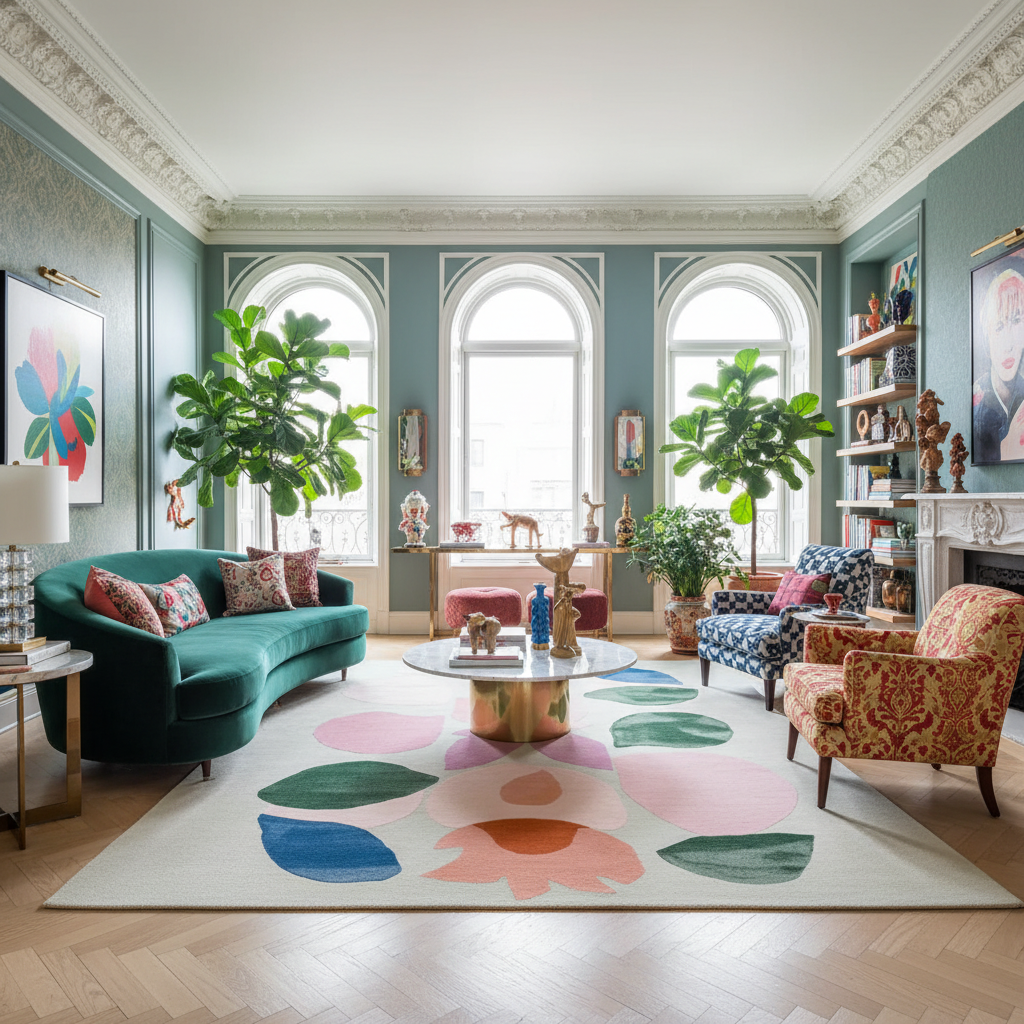 Color Bloom Balance Hand Tufted Rug