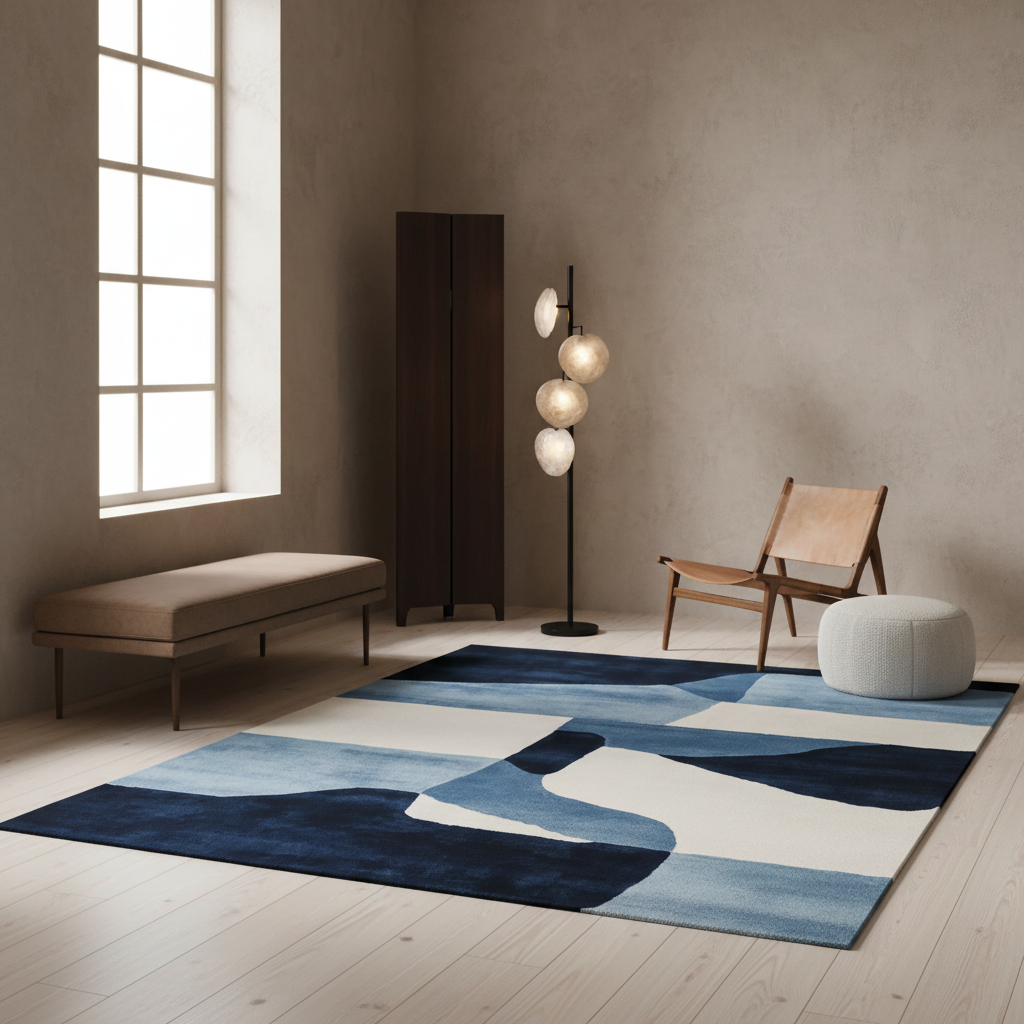 Color Cut Tension Hand Tufted Rug