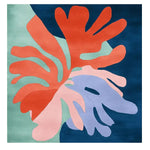 Stunning Color Parade Bloom Hand Tufted Area Rug showcasing a vibrant abstract design. This contemporary square rug, perfect for large living rooms, features bold colors in an artistic floral pattern on a plush wool texture. A stylish square area rug that adds a splash of color to any living room space.