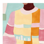 Vibrant Color Study Muse Hand Tufted Area Rug featuring abstract patterns in soft pastel shades. This contemporary wool rug is perfect for adding a splash of color to your living room decor, offering a modern touch with its unique design.