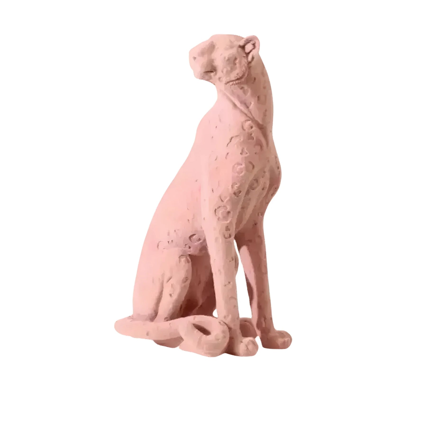 Colored Flocking Cheetah Sculpture