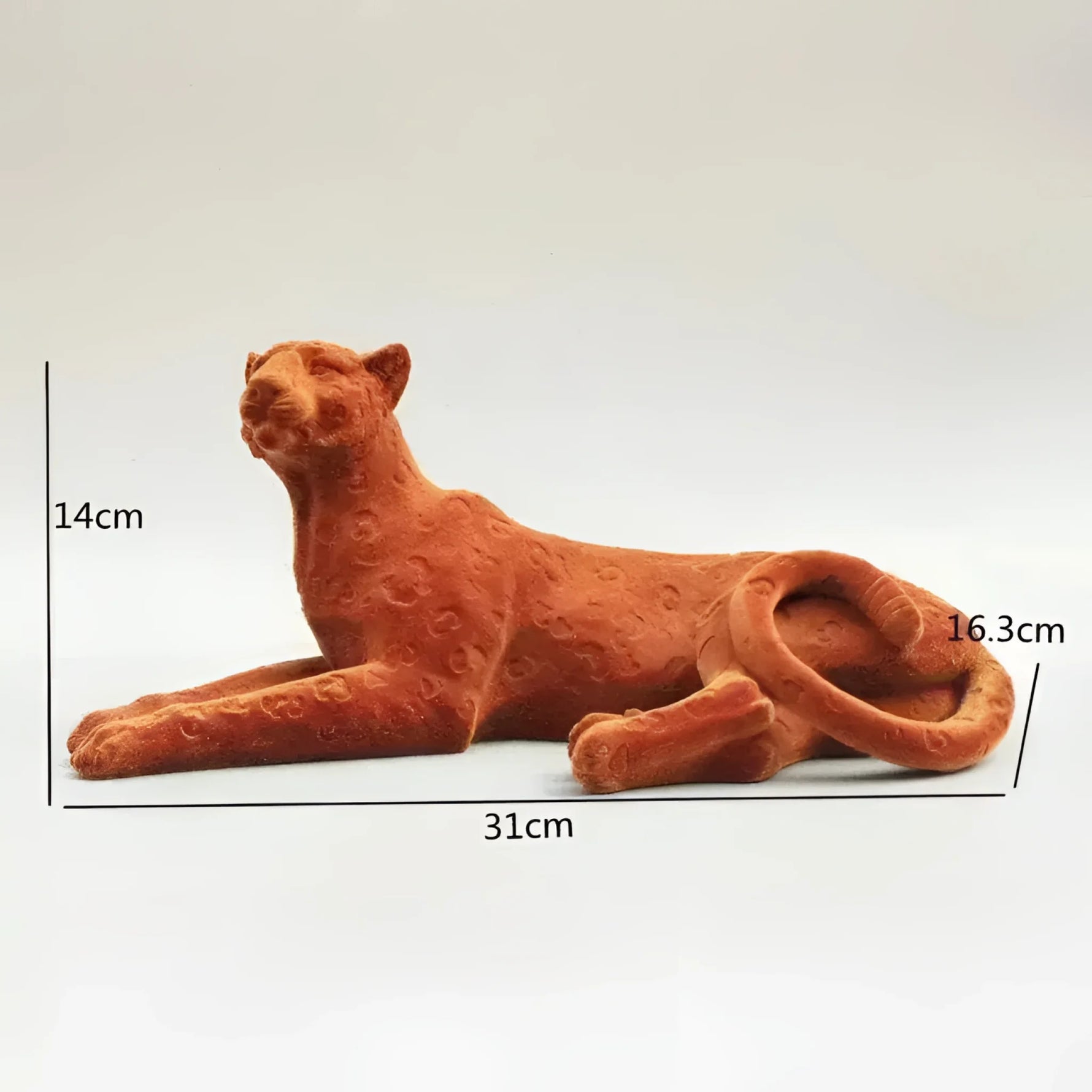 Colored Flocking Cheetah Sculpture