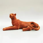 Colored Flocking Cheetah Sculpture orange