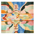 Colorfield Dreamscape Hand Tufted Rug, a vibrant square area rug featuring an abstract design with bold colors. This contemporary wool rug is ideal for living room settings, available in an 8x10 size.