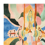 Top view of the Colorfield Dreamscape Hand Tufted Rug, a vibrant and contemporary square area rug. This wool rug features an abstract design with a mix of bold colors, perfect for adding a splash of creativity to living room spaces. Ideal as an 8x10 living room area rug, it combines artful aesthetics with the practical comfort of wool.