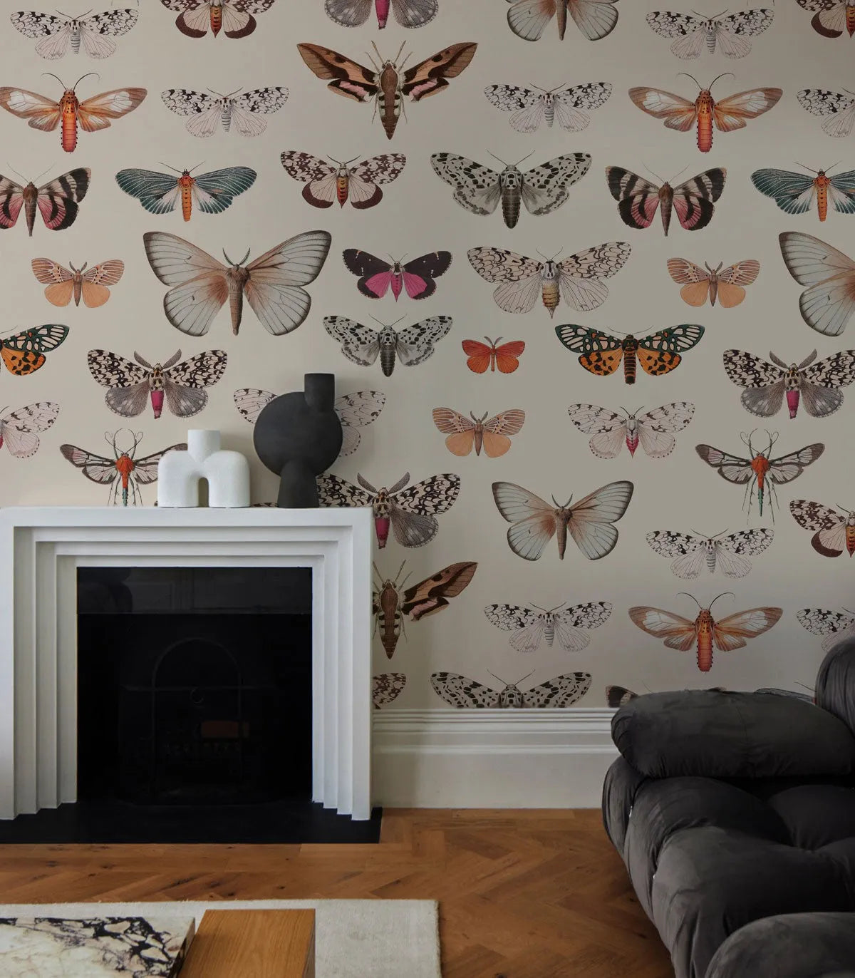 Colorful Butterfly Light Beige Wallpaper