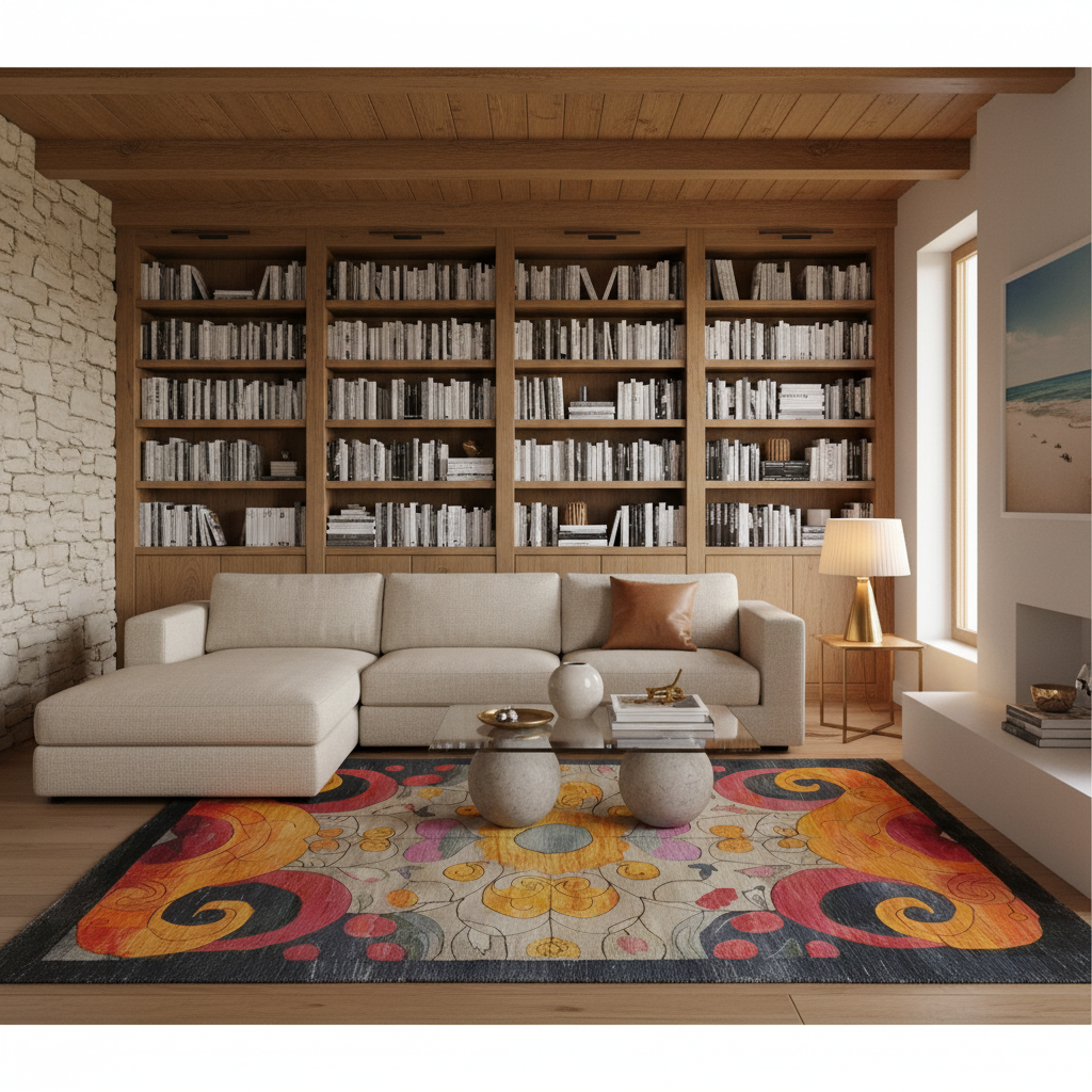 Colorful Kaleidoscope Hand Knotted Area Rug