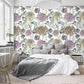 Colorful Spring Floral White Wallpaper 