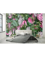 Colorful Tropical Palm Leaves Wall Mural
