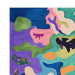 Vibrant Colorstream Dream Hand Tufted Area Rug featuring an abstract design with bold colors like purple, green, and blue. Perfect for adding a contemporary touch to large living room spaces, this wool rug showcases unique patterns ideal for living room area rugs.