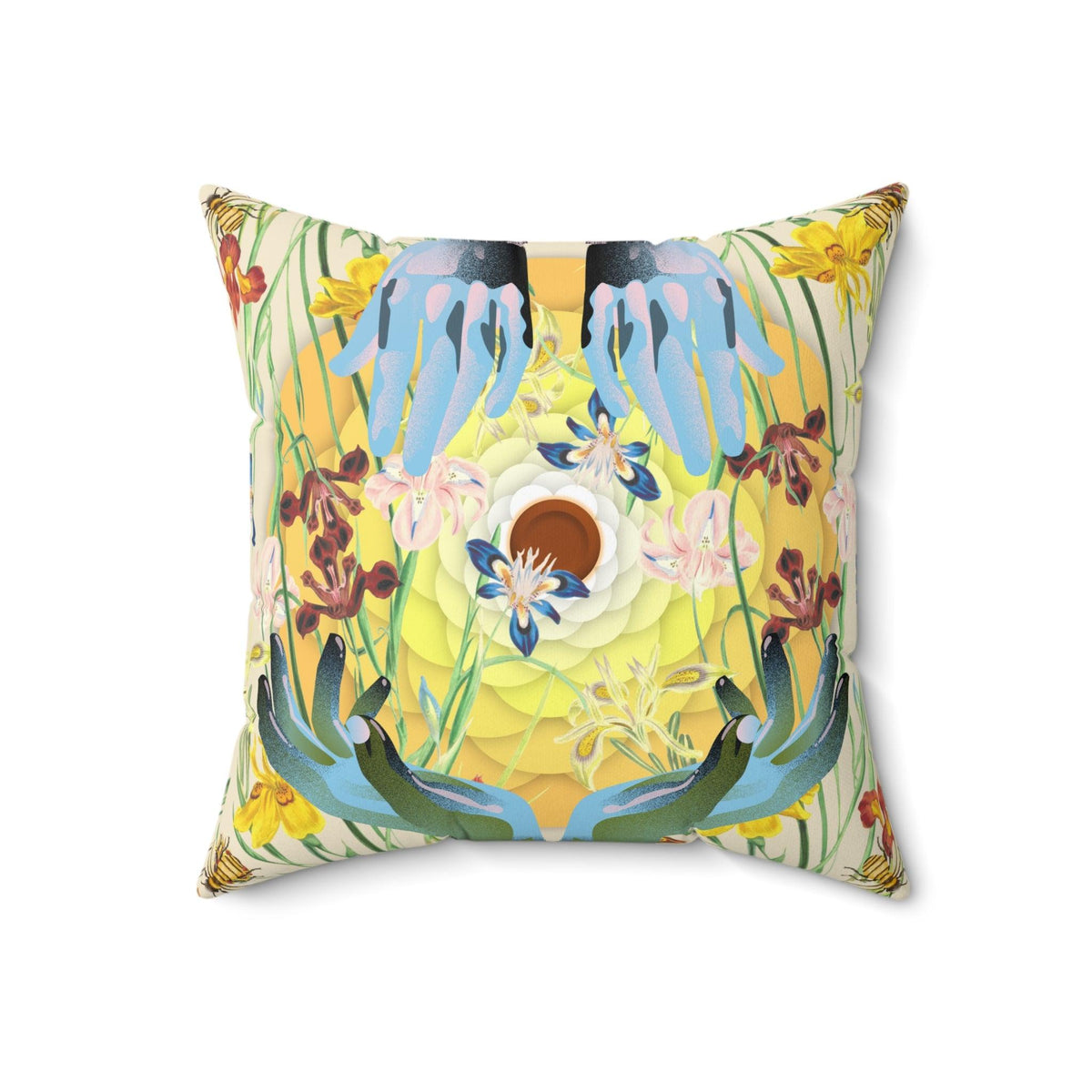 Come with Me Floral Inspired Accent Throw Pillow