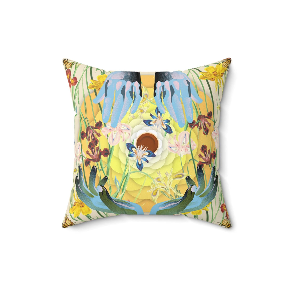 Come with Me Floral Inspired Accent Throw Pillow