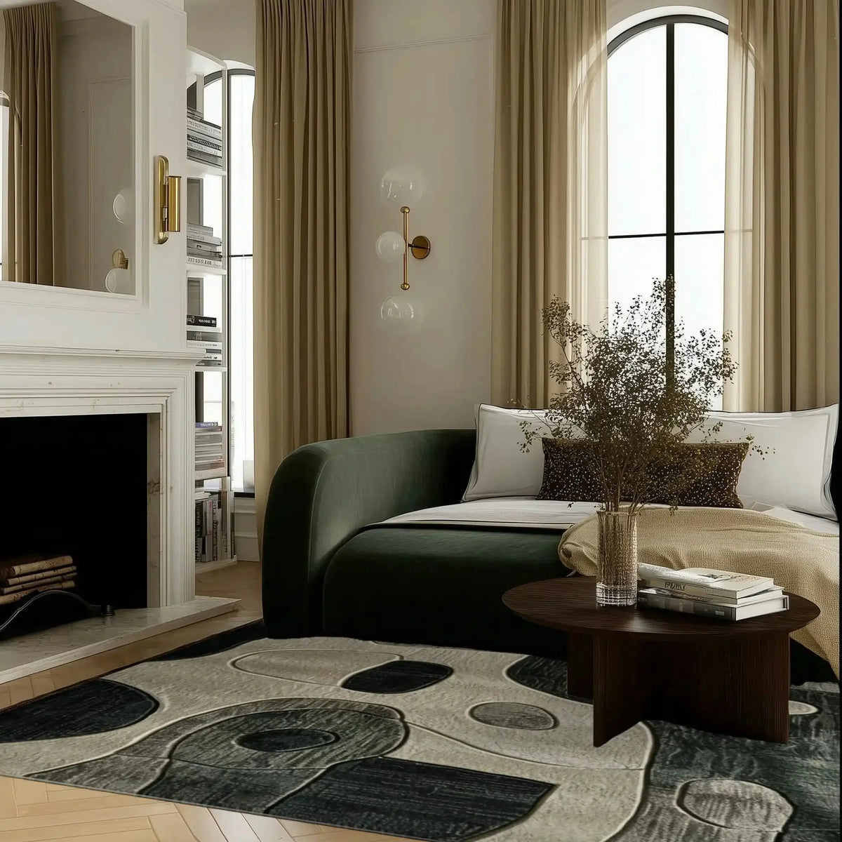 Contemporary Charcoal Hand Tufted Rug 7' - MAIA HOMES