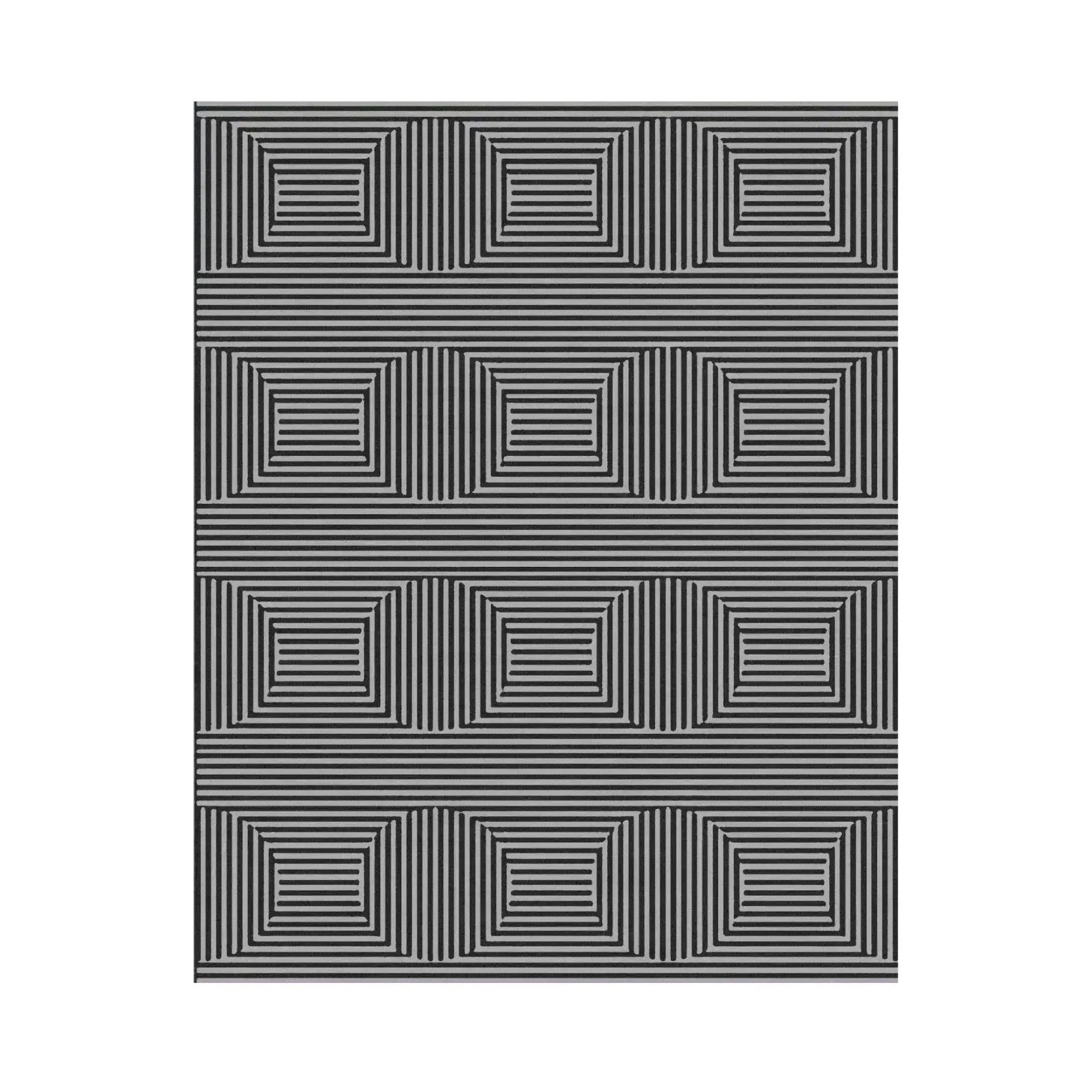 Elegant Contemporary Eclipse Illusion Hand Tufted Wool Area Rug with black and white geometric patterns, perfect for enhancing modern office spaces or adding a stylish touch to living rooms.