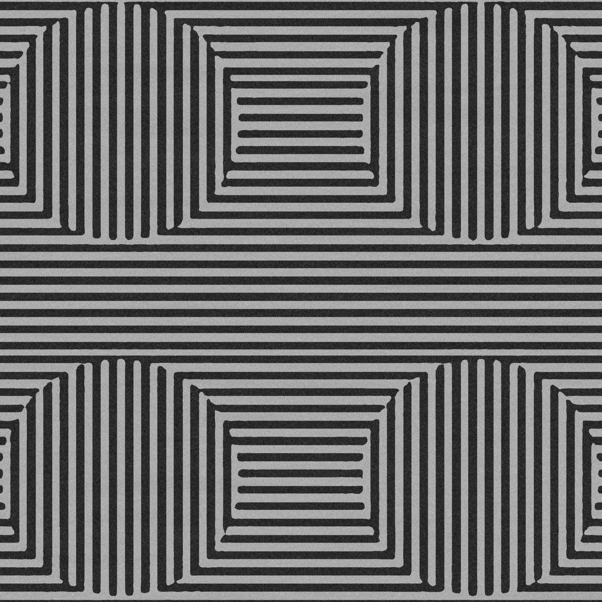 This image showcases a Contemporary Eclipse Illusion Hand Tufted Wool Area Rug, perfect for adding a modern touch to your living room or office. The rug features a striking geometric pattern with bold black and grey stripes, creating an eye-catching optical illusion. Ideal for those seeking stylish and durable wool rugs for living room or office spaces.