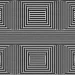 This image showcases a Contemporary Eclipse Illusion Hand Tufted Wool Area Rug, perfect for adding a modern touch to your living room or office. The rug features a striking geometric pattern with bold black and grey stripes, creating an eye-catching optical illusion. Ideal for those seeking stylish and durable wool rugs for living room or office spaces.