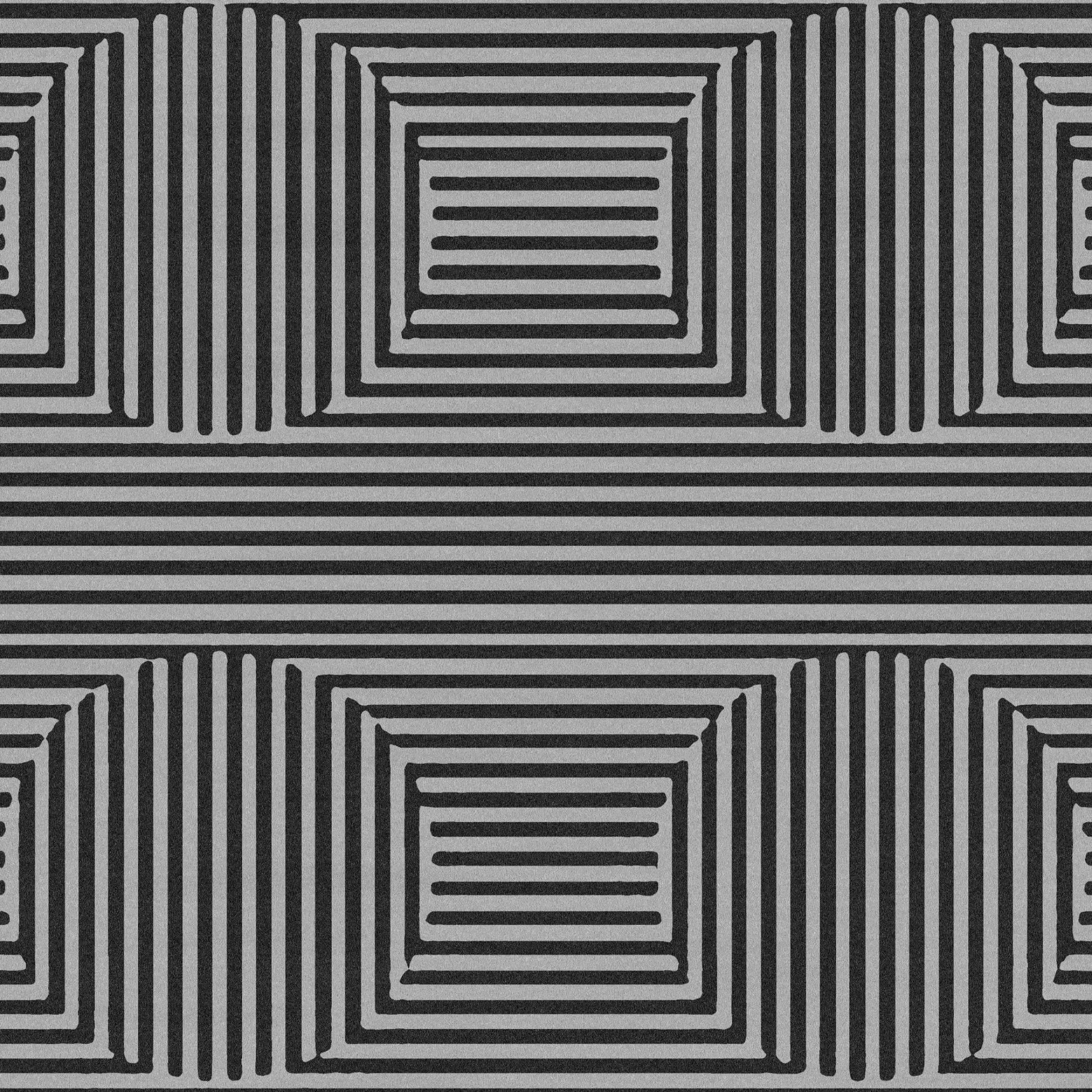 This image showcases a Contemporary Eclipse Illusion Hand Tufted Wool Area Rug, perfect for adding a modern touch to your living room or office. The rug features a striking geometric pattern with bold black and grey stripes, creating an eye-catching optical illusion. Ideal for those seeking stylish and durable wool rugs for living room or office spaces.