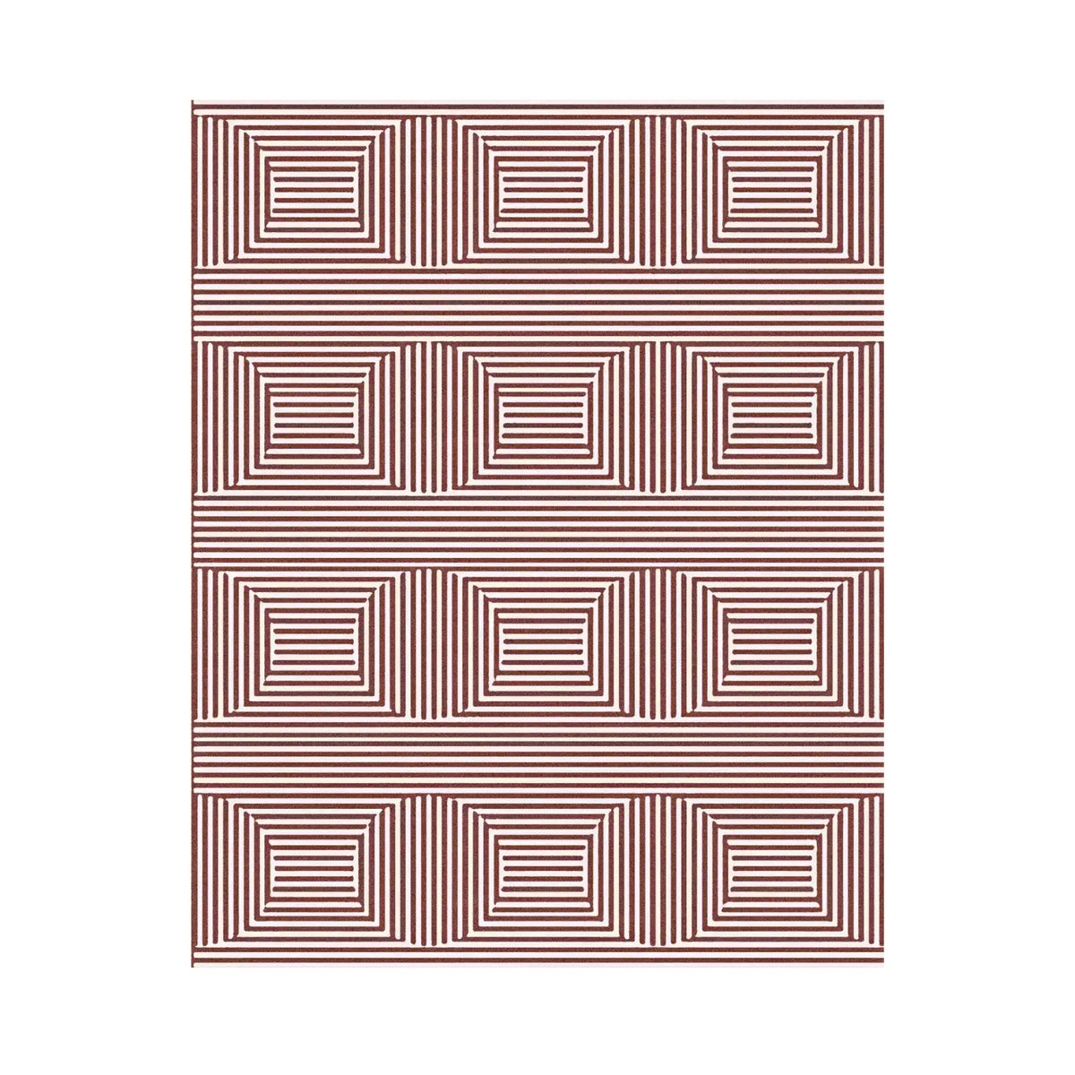 A top view of a Contemporary Eclipse Illusion Hand Tufted Wool Rug in red, showcasing its unique geometric pattern. Ideal for those seeking large area rugs that add a modern touch to living rooms. This wool rug blends style and comfort, making it a perfect choice for living room area rugs.