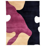 This Contour Line Hand Tufted Area Rug features a striking abstract design with vibrant colors, perfect for adding a contemporary touch to any living space. The rug, made from high-quality wool, is ideal as a living room rug in an 8x10 size, offering both style and comfort.