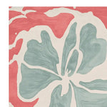 This image showcases a close-up view of the Contour Petal Flow Hand Tufted Rug, featuring an abstract floral design with soft hues of teal and coral. Perfect for adding a touch of style to large living room spaces, this wool area rug offers a contemporary look, making it a standout piece among rugs for living room settings.