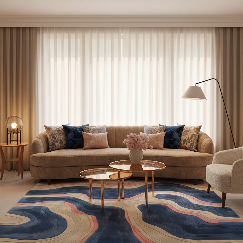 Contoured Tranquility Hand Tufted Wool Rug