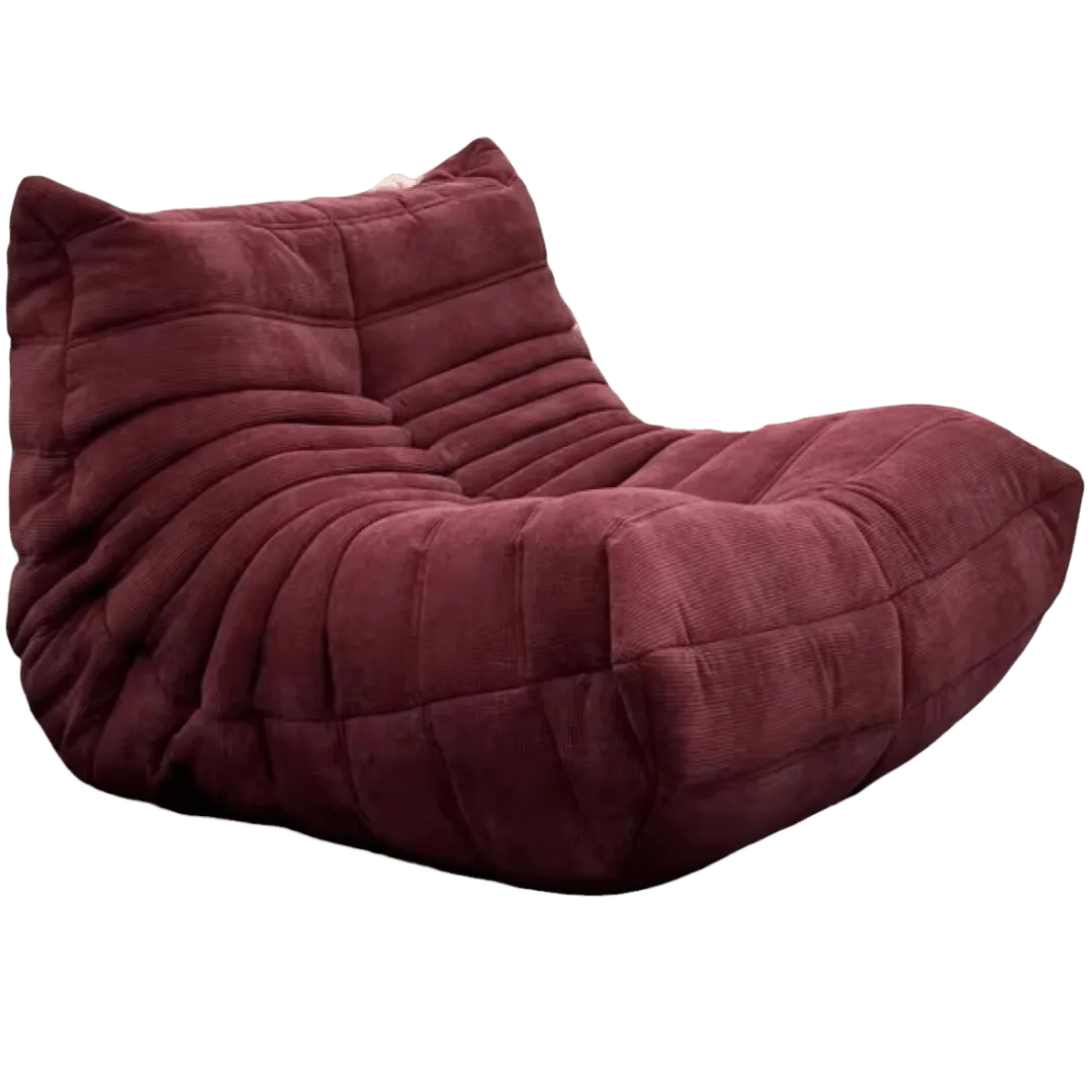 Burgandy Classic Lazy Lounge Chair Corduroy