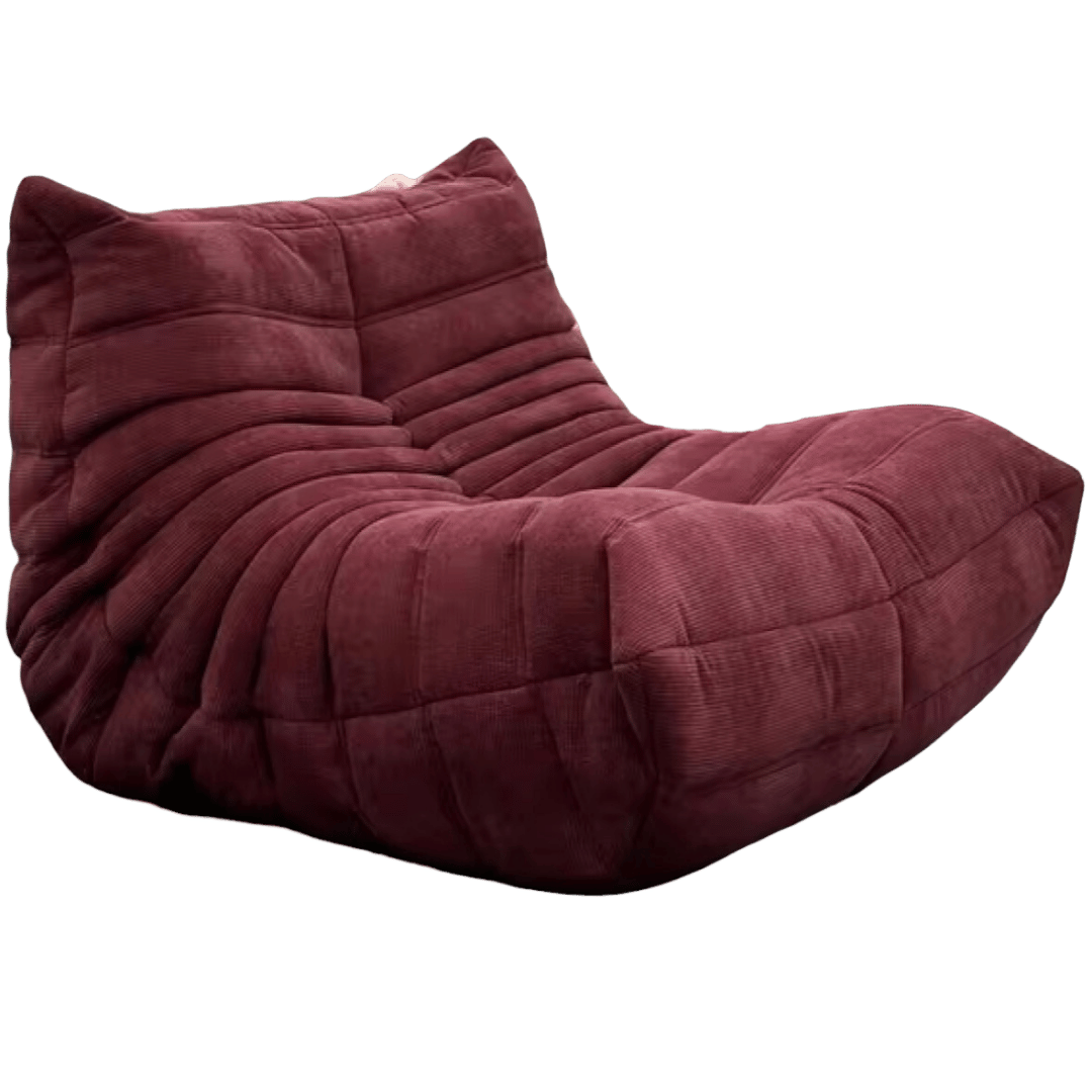 Burgandy Classic Lazy Lounge Chair Corduroy