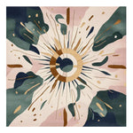 This striking area rug, titled 'Cosmic Burst Hand Tufted Rug', features a dynamic abstract design with a central circular motif surrounded by vibrant explosions of color. Perfect as a square rug for contemporary spaces, this wool rug adds a modern touch to any living room. Its artistic pattern makes it an ideal choice for those seeking unique area rugs for living room decor.