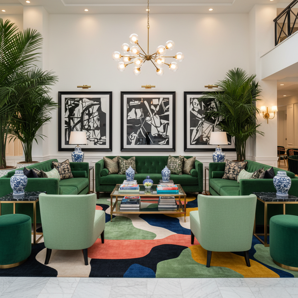 Cosmic Tide Bloom Hand Tufted Rug