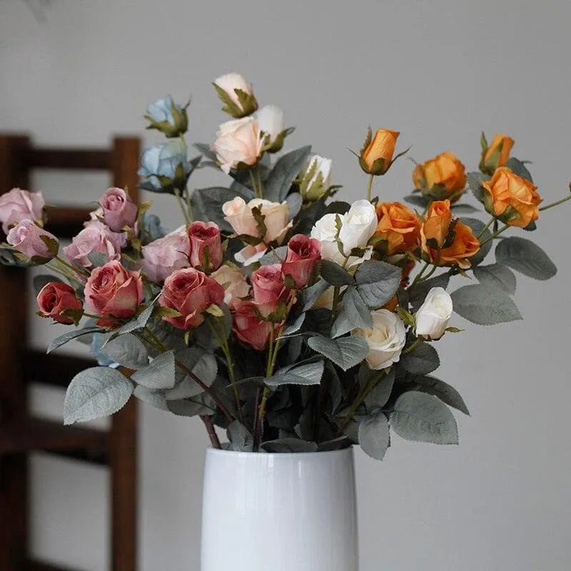 Country Blossoming Roses Stem - Pack of 2