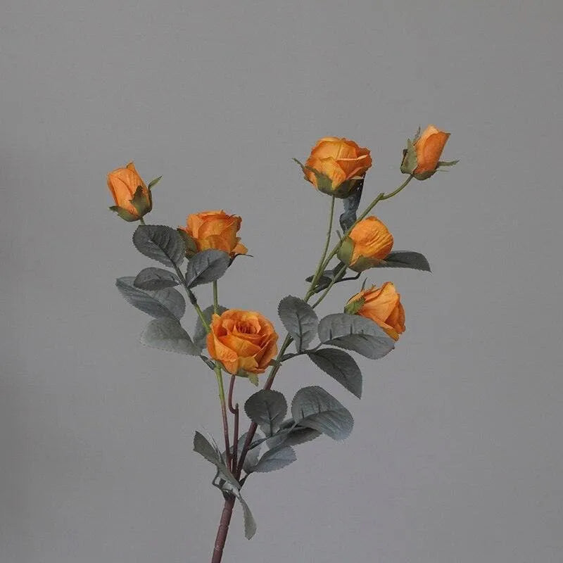 Country Blossoming Roses Stem - Pack of 2 Orange