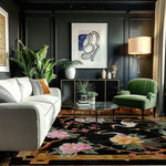 Cranes in Floral Harmony Hand Tufted Rug