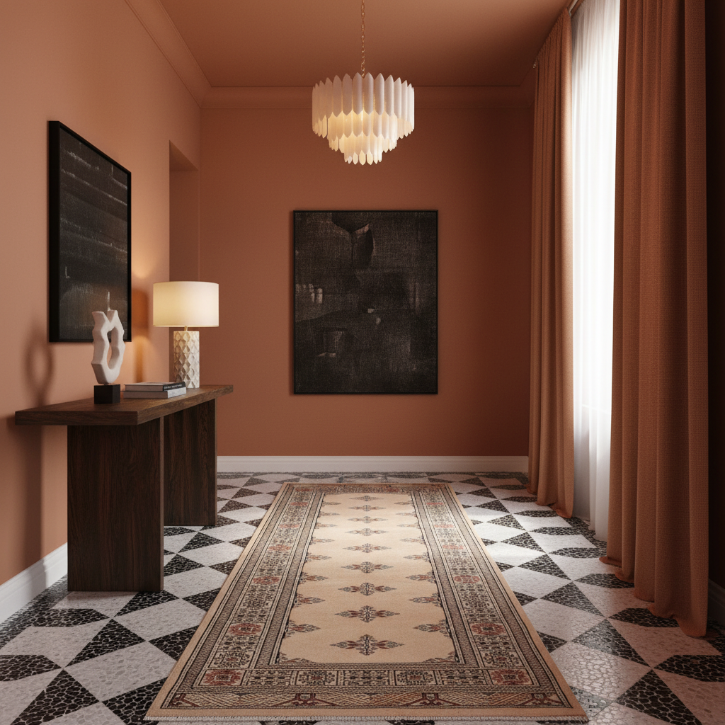 Cream Javarak Wool Hand Knotted Area Rug Runner