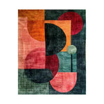 This vibrant Creative Chaos Hand Tufted Wool Rug features an abstract design with bold geometric shapes in reds, oranges, and greens, perfect for adding a splash of color to your living room or office space. The area rug is crafted from high-quality wool, making it a cozy and stylish addition to any home decor.