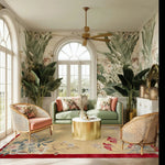 Crimson Bloom Scroll Hand Tufted Rug